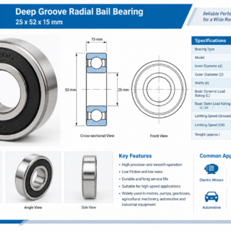 6205  Deep Groove Radial Ball Bearing  25x52x15mm - Image 2